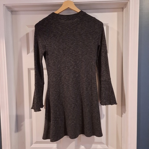 Abercrombie Dress Women Large Gray Mini Ribbed Knit Y2K Fairy Grunge 90s Retro - Picture 2 of 8